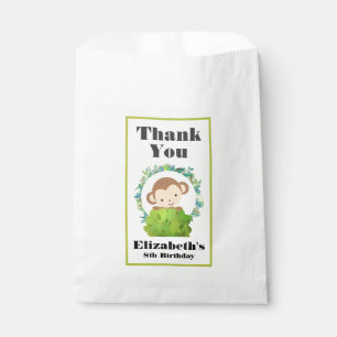 Cute Safari Monkey Birthday Thank You Favour Bags