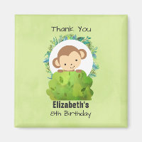 Cute Safari Monkey Birthday Thanks