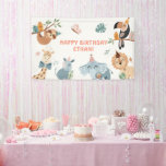 Cute Safari Party Animals Kids Birthday Banner<br><div class="desc">Our "Cute Safari Animals" collection for your nature theme kids birthday party with  very cute safari animal illustrations paired with nice typography. Check our store for more items from this collection.</div>
