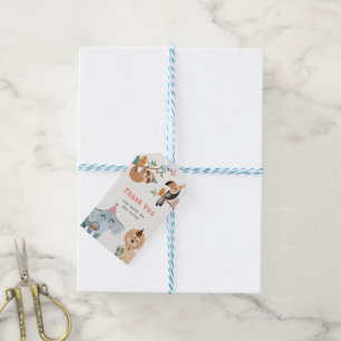 Cute Safari Party Animals Kids Birthday Gift Tags