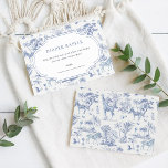 Cute Safari Toile de Jouy | Diaper Raffle Enclosure Card<br><div class="desc">Elevate your baby shower with these charming Safari Toile de Jouy diaper raffle cards, featuring a timeless, elegant blue and white design. The delicate toile de jouy print showcases whimsical safari animals, such as zebras and giraffes, in a vintage-inspired pattern that brings sophistication to any celebration. Perfect for adding a...</div>