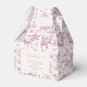 Cute Safari Toile de Jouy   Pink Baby Shower Favou Favour Box