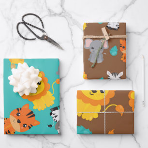 Cute Safari Wrapping Paper Sheet