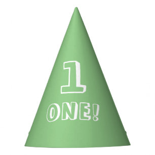 Cute sage green custom number age year birthday  party hat