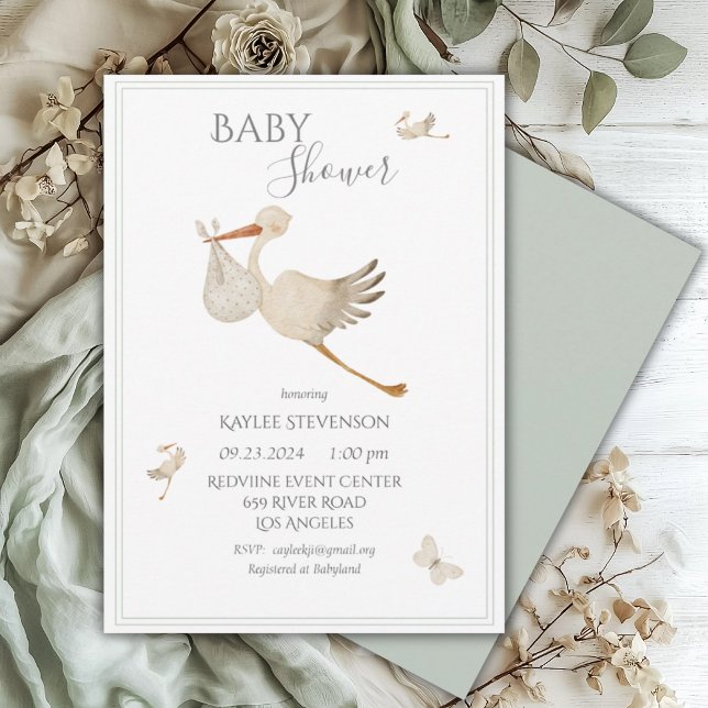 Cute Sage Green Gender Neutral Baby Shower Invitation (Creator Uploaded)