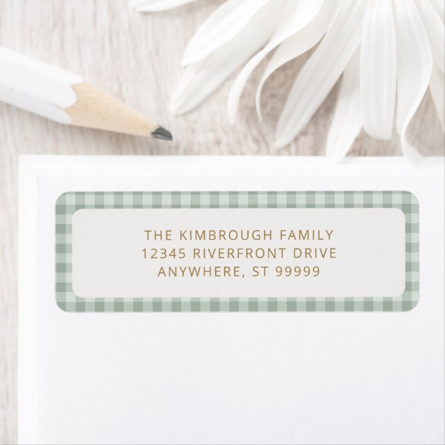 Cute Sage Green Gingham Plaid (Insitu)