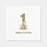  Cute Sage Green Giraffe 1st Birthday Party 