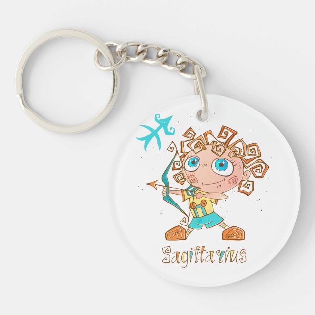 Cute Sagittarius Kid Key Ring (Front)