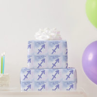 Cute Sagittarius Sign Custom Purple Happy Birthday