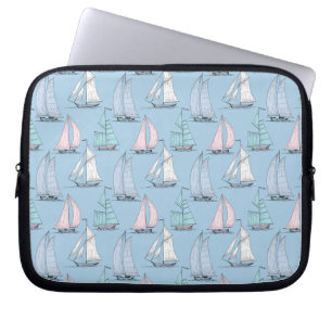 Cute Sailboat Pattern 1 Laptop Sleeve