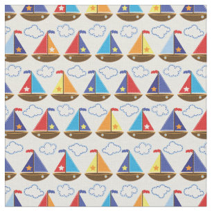 Cute Sailboat Pattern 2 Fabric