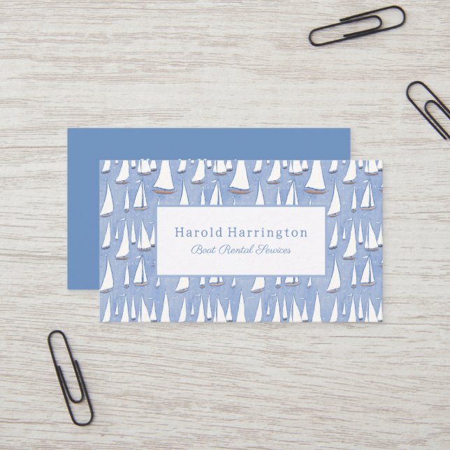 Cute Sailboats Business Cards To Customise (Front/Back In Situ)