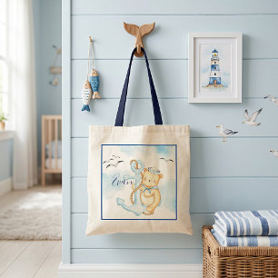 Cute sailor bear baby  tote bag