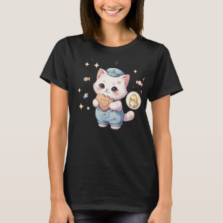 Cute Sailor Kitten Snack Attack Meow - Kawaii Cook T-Shirt