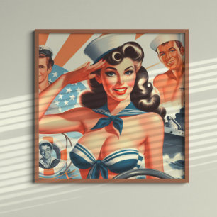 Cute Sailor Pinup Poster