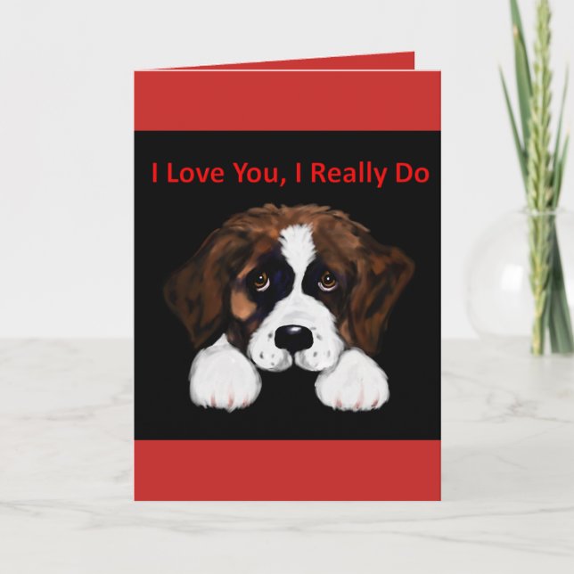 Cute Saint Bernard Card (Front)