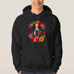 Cute Saint Bernard Dog Flower Hoodie