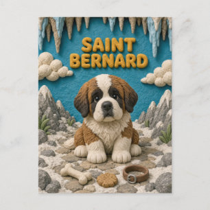 Cute Saint Bernard Puppy, Baby Dog Postcard