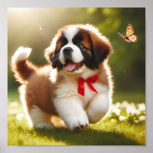 cute Saint Bernard puppy Poster