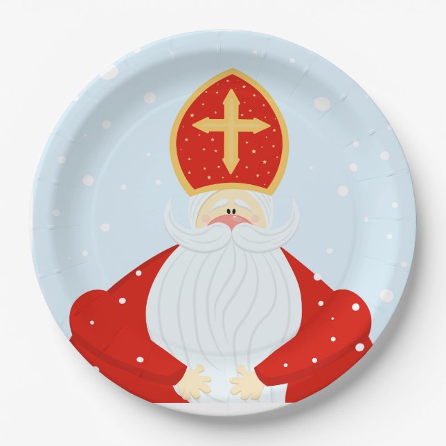 Cute Saint Nicholas    Paper Plate (Front)