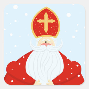 Cute Saint Nicholas Square Sticker