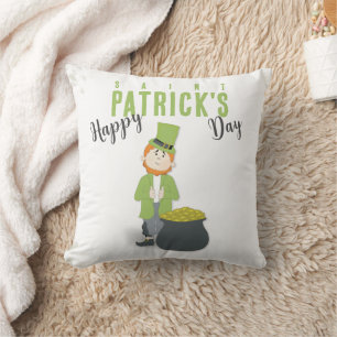 Cute Saint Patrick's Day Leprechaun Custom Cushion