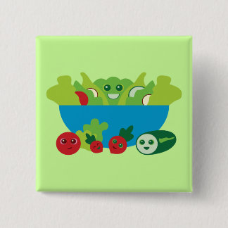 Cute Salad 15 Cm Square Badge
