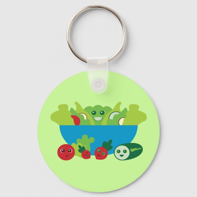 Cute Salad Key Ring (Front)