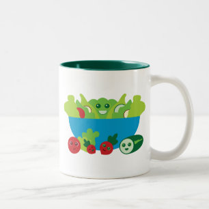 Cute Salad Two-Tone Coffee Mug