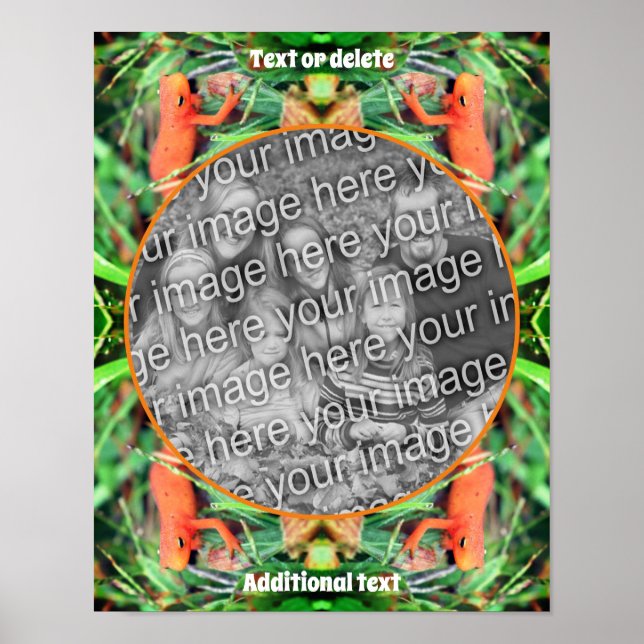 Cute Salamander Personalised Create Your Own Photo Poster (Front)