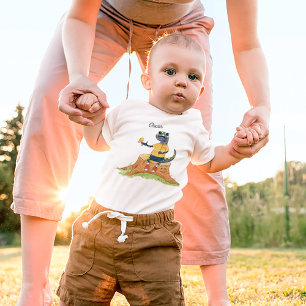 Cute Salamander Woodland Personalised Baby Bodysuit