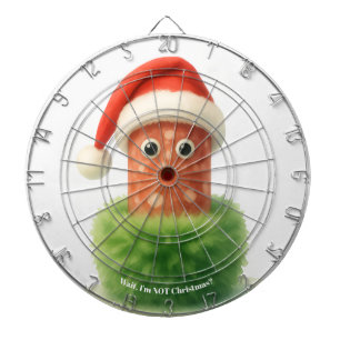 Cute salami surprised Christmas in fluffy green Dartboard