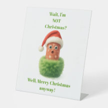 Cute salami surprised Christmas in fluffy green
