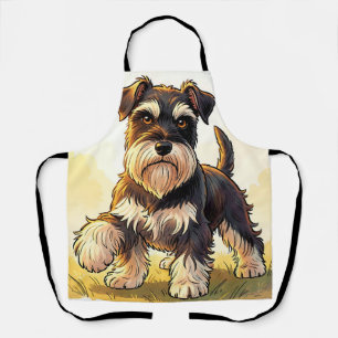 Cute Salt and Pepper Schnauzer Puppy Apron
