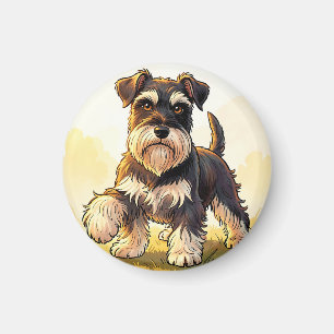 Cute Salt and Pepper Schnauzer Puppy Magnet