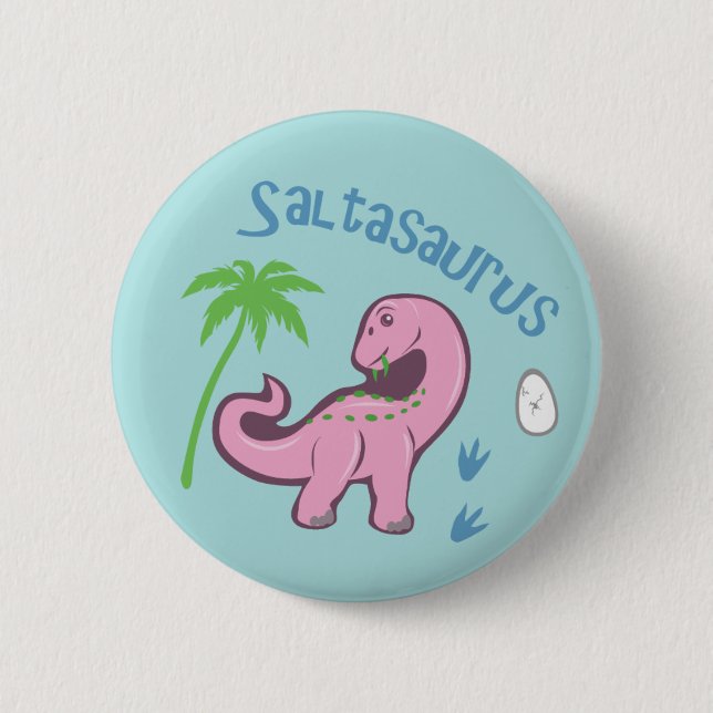 Cute Saltasaurus 6 Cm Round Badge (Front)