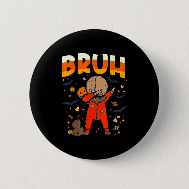 Cute Sam Dabbing Funny Bruh Halloween Costume 2025 6 Cm Round Badge (Front)