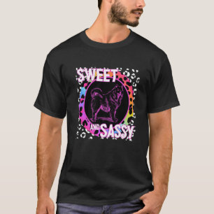 Cute Samoyed 90s Nostalgia Rainbow Leopard Print T T-Shirt