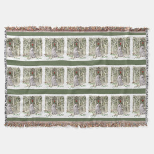 Cute Samoyed Christmas Throw Blanket