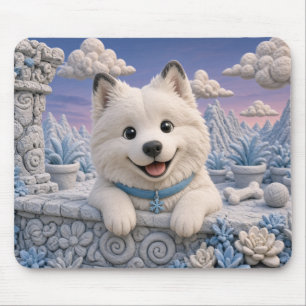 Cute Samoyed Puppy, Baby Dog Mouse Mat