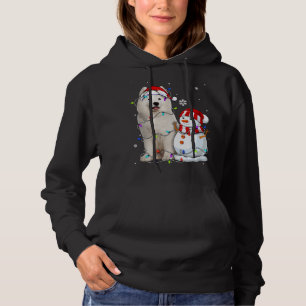 Cute Samoyed Santa Hat Christmas Light Xmas Hoodie