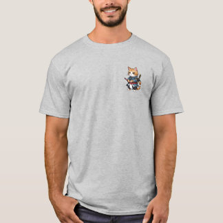 Cute Samurai Cat T-Shirt Design