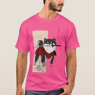 Cute Samurai Shiba -- Black Version T-Shirt
