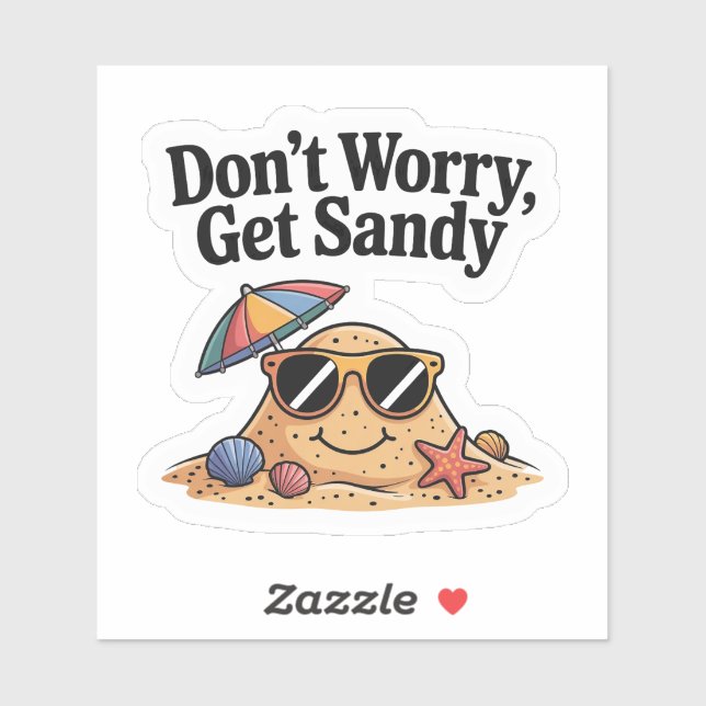 Cute Sand Mascot Don't Worry Get Sandy (Sheet)