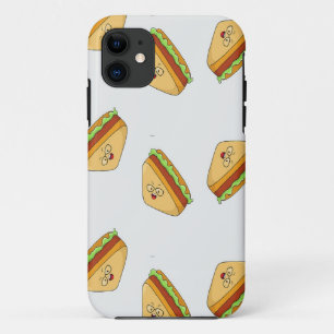 Cute sandwiches food character pattern iPhone 11 case