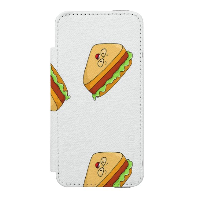 Cute sandwiches food character pattern incipio iPhone wallet case (Folio Front)