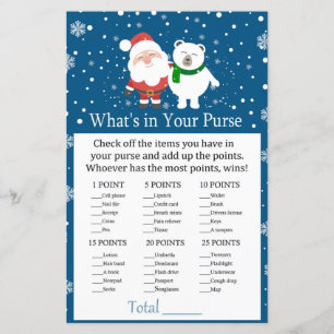 Cute santa and polar bear What's in your purse