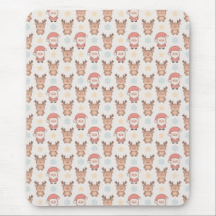 Cute Santa and Reindeer Pattern Mouse Mat