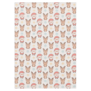 Cute Santa and Reindeer Pattern Tablecloth