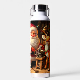 Cute Santa and Reindeer  Water Bottle